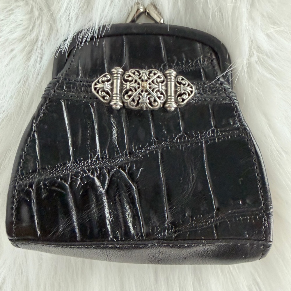 Brighton Never Used Black Crocodile-Embossed Coin purse